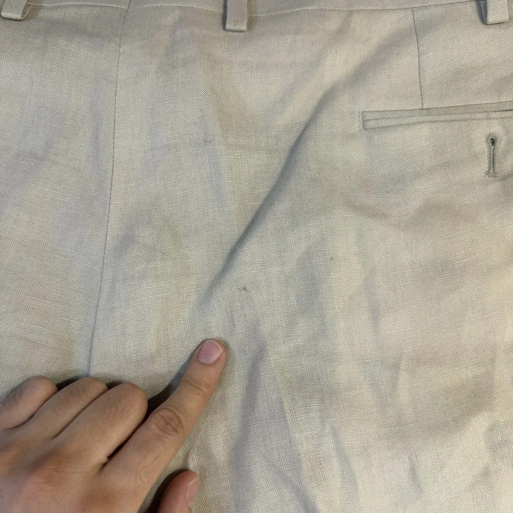 Lauren Ralph Lauren Pants Mens 42x30 Beige 100% Linen Dress Flat Front (44x30)